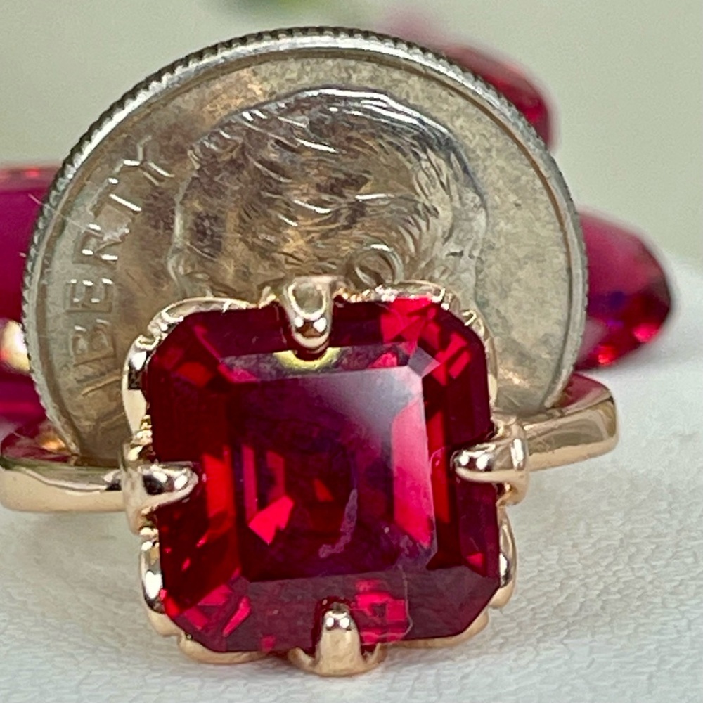 6ct Pigeon Ruby 14k Rolled Rose Gold Electroplated multiple sizes - Picture 12 of 16